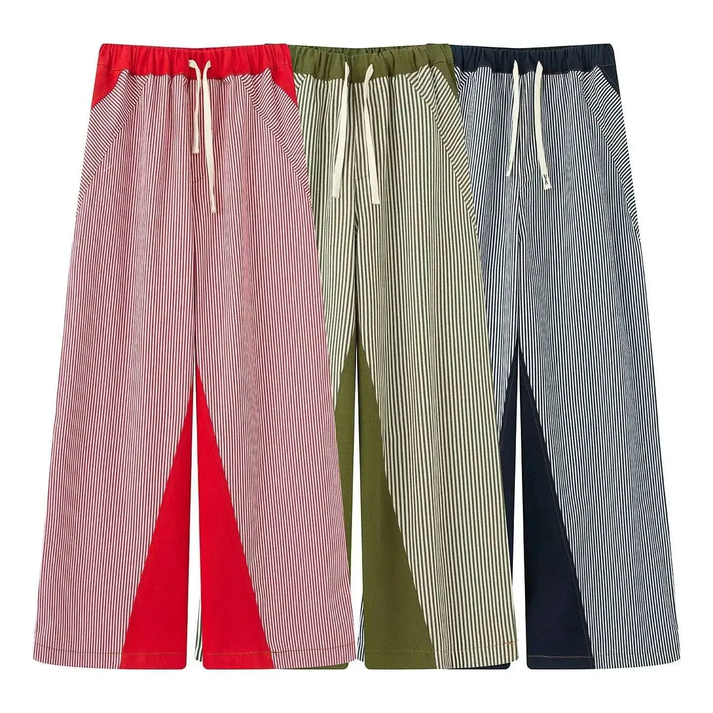 Trendy Loose Fit Straight Leg Pants With Elastic Waist And Color Block Design New Summer 2025 Women's Long Trousers
Trendy Loose Fit Straight Leg Pants With Elastic Waist And Color Block Design New Summer 2025 Women's Long Trousers