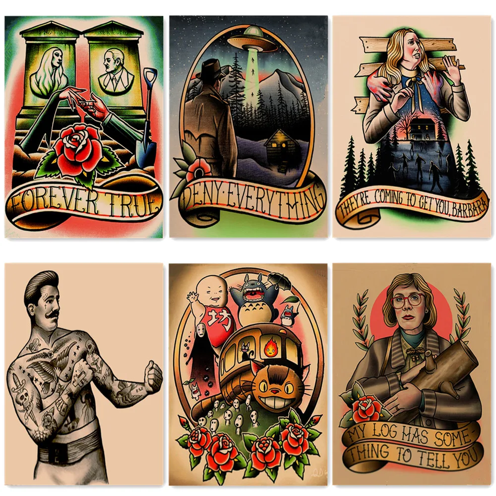 Vintage Kraft Paper Prints Designed for Tattoo Lovers - Add Some Edge to Your Home Decor - 6 PCS Tattoo Art Poster Wall Painting
Vintage Kraft Paper Prints Designed for Tattoo Lovers - Add Some Edge to Your Home Decor - 6 PCS Tattoo Art Poster Wall Painting