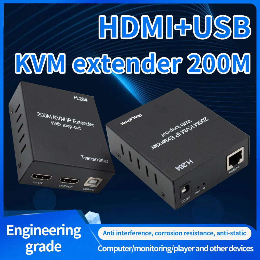 60M HDMI USB KVM Extender 1080P 4K 200M Network Extender By CAT5e CAT6 Ethernet Cable 120m 150m Video Transmitter and Receiver
60M HDMI USB KVM Extender 1080P 4K 200M Network Extender By CAT5e CAT6 Ethernet Cable 120m 150m Video Transmitter and Receiver