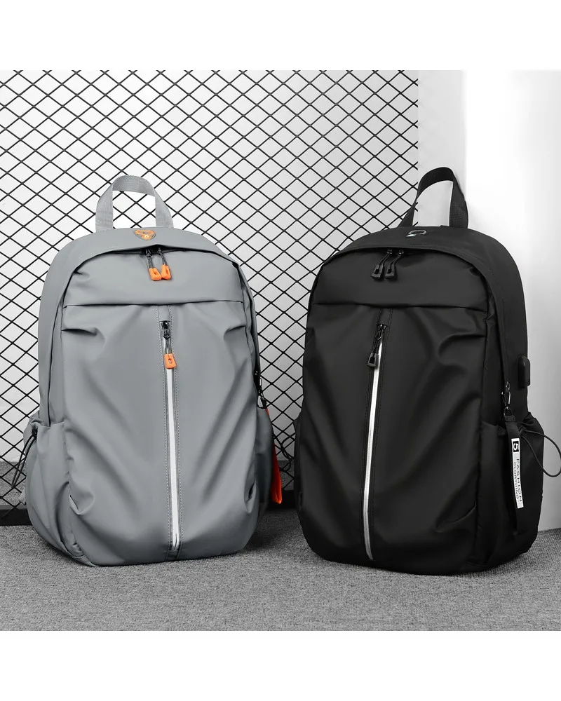 Gray Casual Student Backpack with Orange Zipper Accents and Detachable Tag Water Resistant Fabric Suitable for Daily School Work
Gray Casual Student Backpack with Orange Zipper Accents and Detachable Tag Water Resistant Fabric Suitable for Daily School Work