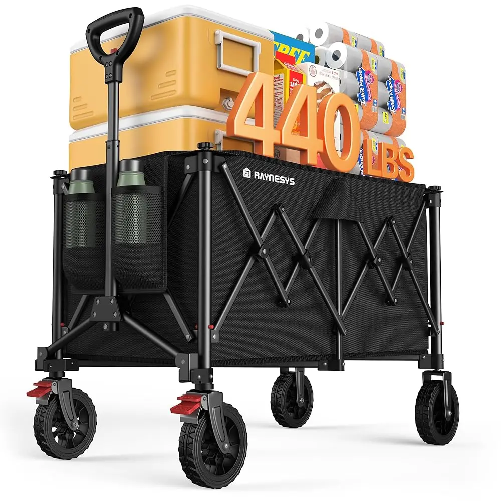 Collapsible Foldable Wagons, 440Lbs Acity Wagons Carts Foldable With All-Terrain Wheels, Heavy Duty Foldable Wagon, Utility
Collapsible Foldable Wagons, 440Lbs Acity Wagons Carts Foldable With All-Terrain Wheels, Heavy Duty Foldable Wagon, Utility
