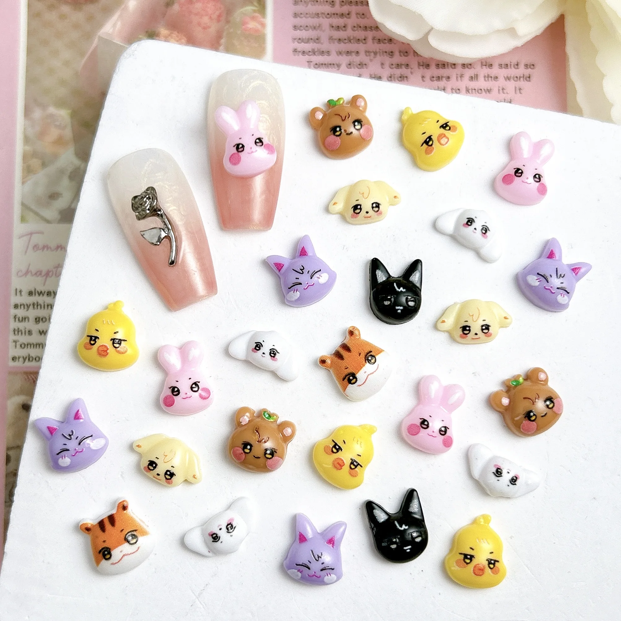20PCS Cartoon Cute Tiger Cat Resin Nail Charms 3D Creative Colorful Rabbit Bear Animal Series Nail Art Decorations for DIY Nails
20PCS Cartoon Cute Tiger Cat Resin Nail Charms 3D Creative Colorful Rabbit Bear Animal Series Nail Art Decorations for DIY Nails