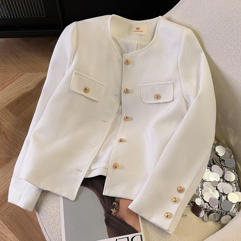 Women's Autumn 2024 Soft round Neck Metal Single Button Loose Versatile Short Coat Fine Tweed Casual Style Long Sleeve Pure C...
Women's Autumn 2024 Soft round Neck Metal Single Button Loose Versatile Short Coat Fine Tweed Casual Style Long Sleeve Pure C...