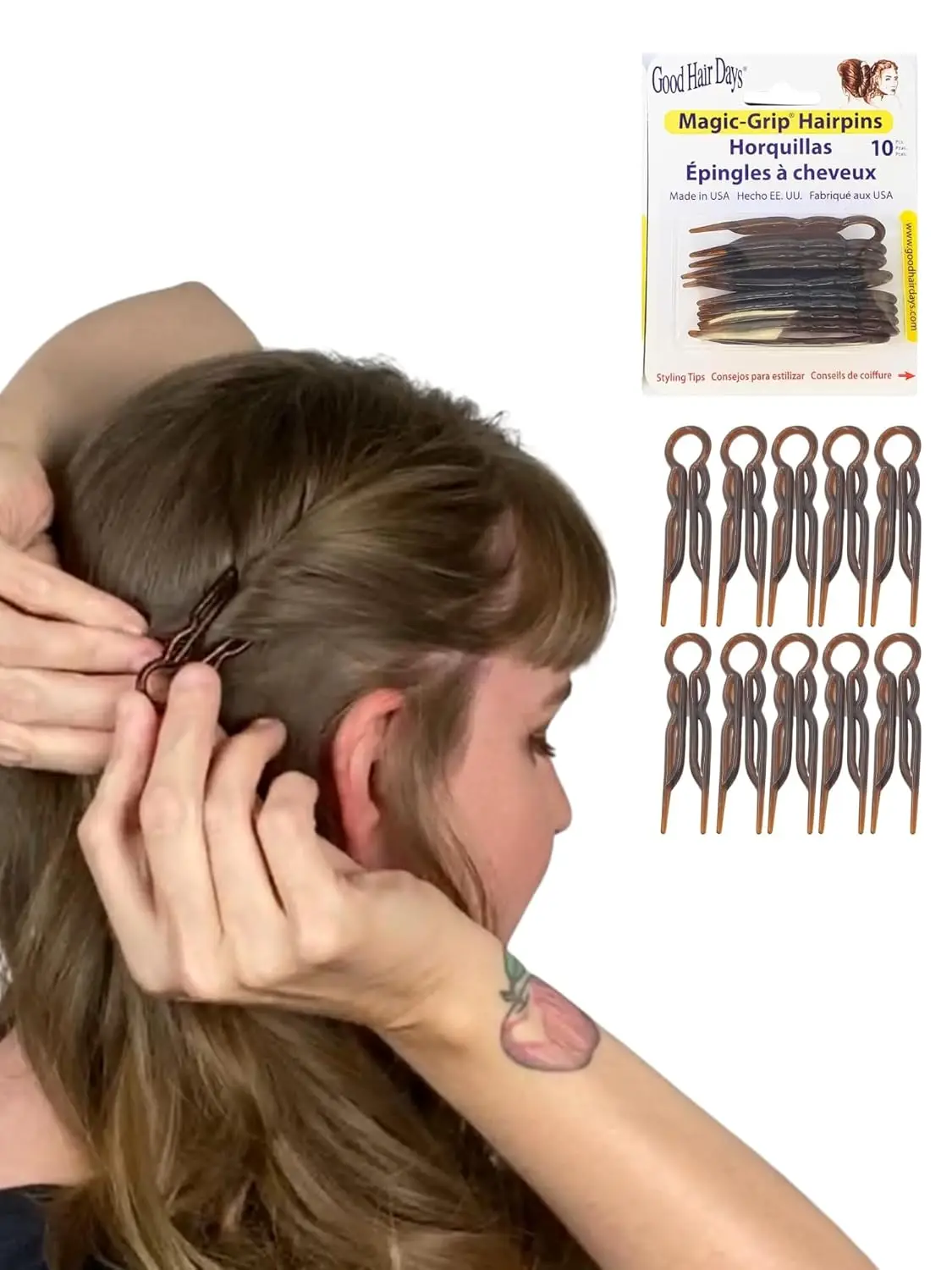 2.5" U-Shaped Hair Pins for Fine, Thick, Curly & Long Hair - Invisible Strong Hold Styling Accessories, Set of 10
2.5" U-Shaped Hair Pins for Fine, Thick, Curly & Long Hair - Invisible Strong Hold Styling Accessories, Set of 10