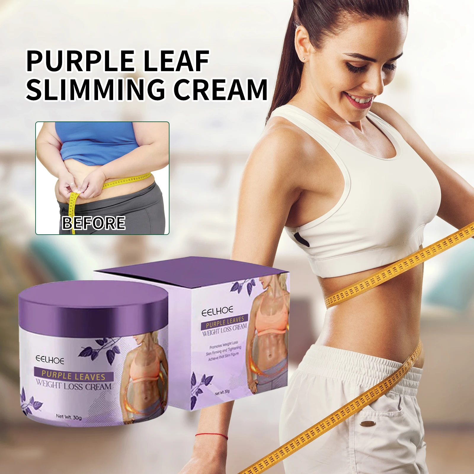 EELHOE Purple Leaf Slimming Cream Body Shaping and Tightening Skin Small Waist Slim Curve Body Slim Moisturizing Cream
EELHOE Purple Leaf Slimming Cream Body Shaping and Tightening Skin Small Waist Slim Curve Body Slim Moisturizing Cream