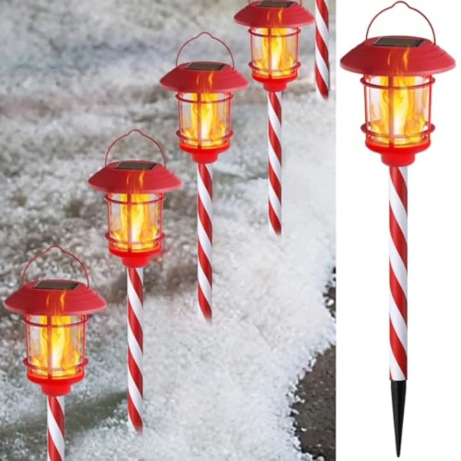 6 Pack Christmas Solar Flame Garden Lights Outdoor Dual Use Flickering Flame Torch Candy Cane Pathway Marker Xmas Hanging Lante
6 Pack Christmas Solar Flame Garden Lights Outdoor Dual Use Flickering Flame Torch Candy Cane Pathway Marker Xmas Hanging Lante