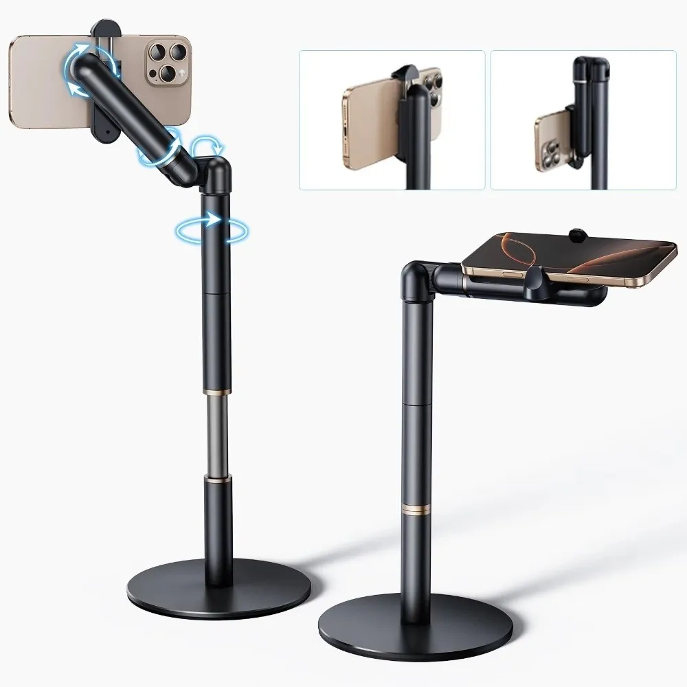 Multi-Angle Rotatable Desktop Phone Holder with Clip Height Adjustable Video Phone Holder Heavy Duty Durable for 4.7-7in Device
Multi-Angle Rotatable Desktop Phone Holder with Clip Height Adjustable Video Phone Holder Heavy Duty Durable for 4.7-7in Device