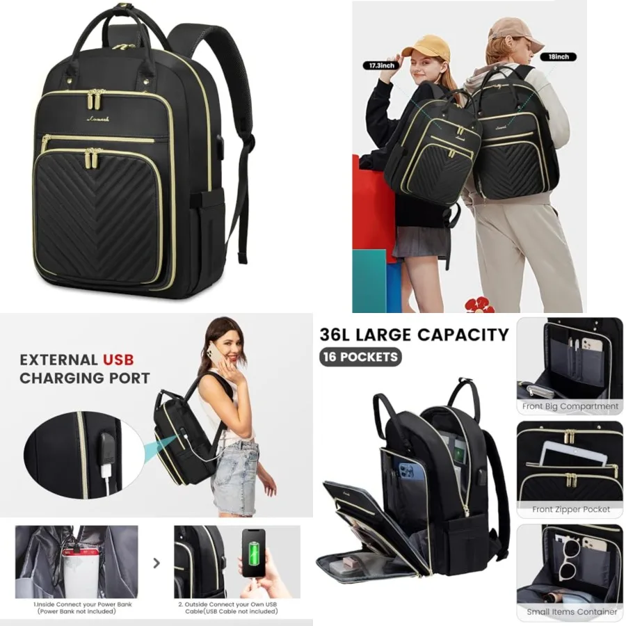 Laptop Backpack for Women, Water Resistant Travel Work Backpacks Purse Stylish Business Teacher Nurse Computer Bag with USB Cha
Laptop Backpack for Women, Water Resistant Travel Work Backpacks Purse Stylish Business Teacher Nurse Computer Bag with USB Cha