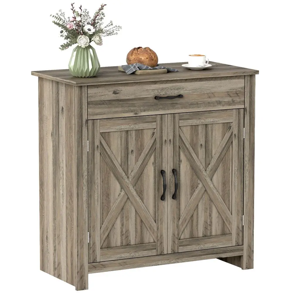 Farmhouse Sideboard Buffet Cabinet, Barn Door Coffee Bar Cabinet with Drawer and Adjustable Shelf for Kitchen, Living Room, Ent
Farmhouse Sideboard Buffet Cabinet, Barn Door Coffee Bar Cabinet with Drawer and Adjustable Shelf for Kitchen, Living Room, Ent