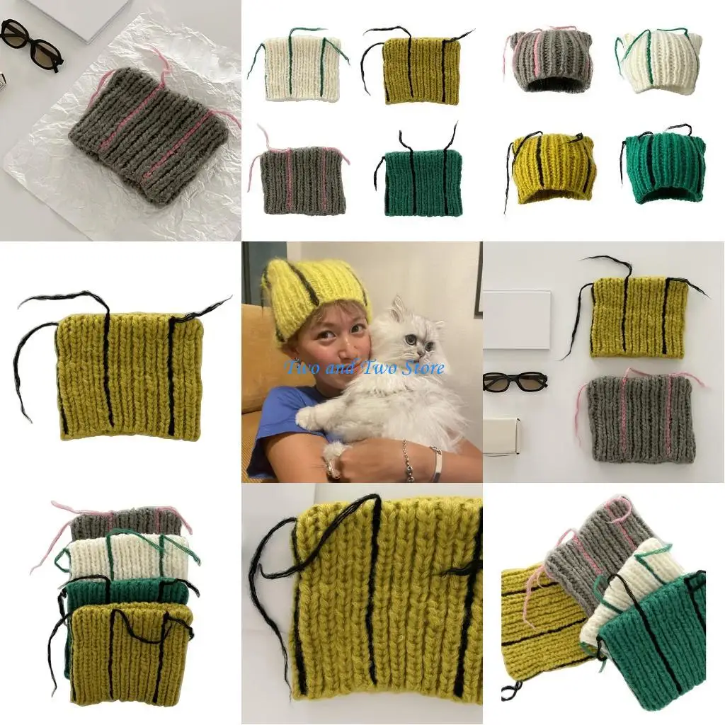 HX6F Knit Beanie Hat for Women Y2K Anime Ear Street Hat Crochet Woolen Yarn Girls Hat Female Teens Girl Subculture Headwear
HX6F Knit Beanie Hat for Women Y2K Anime Ear Street Hat Crochet Woolen Yarn Girls Hat Female Teens Girl Subculture Headwear