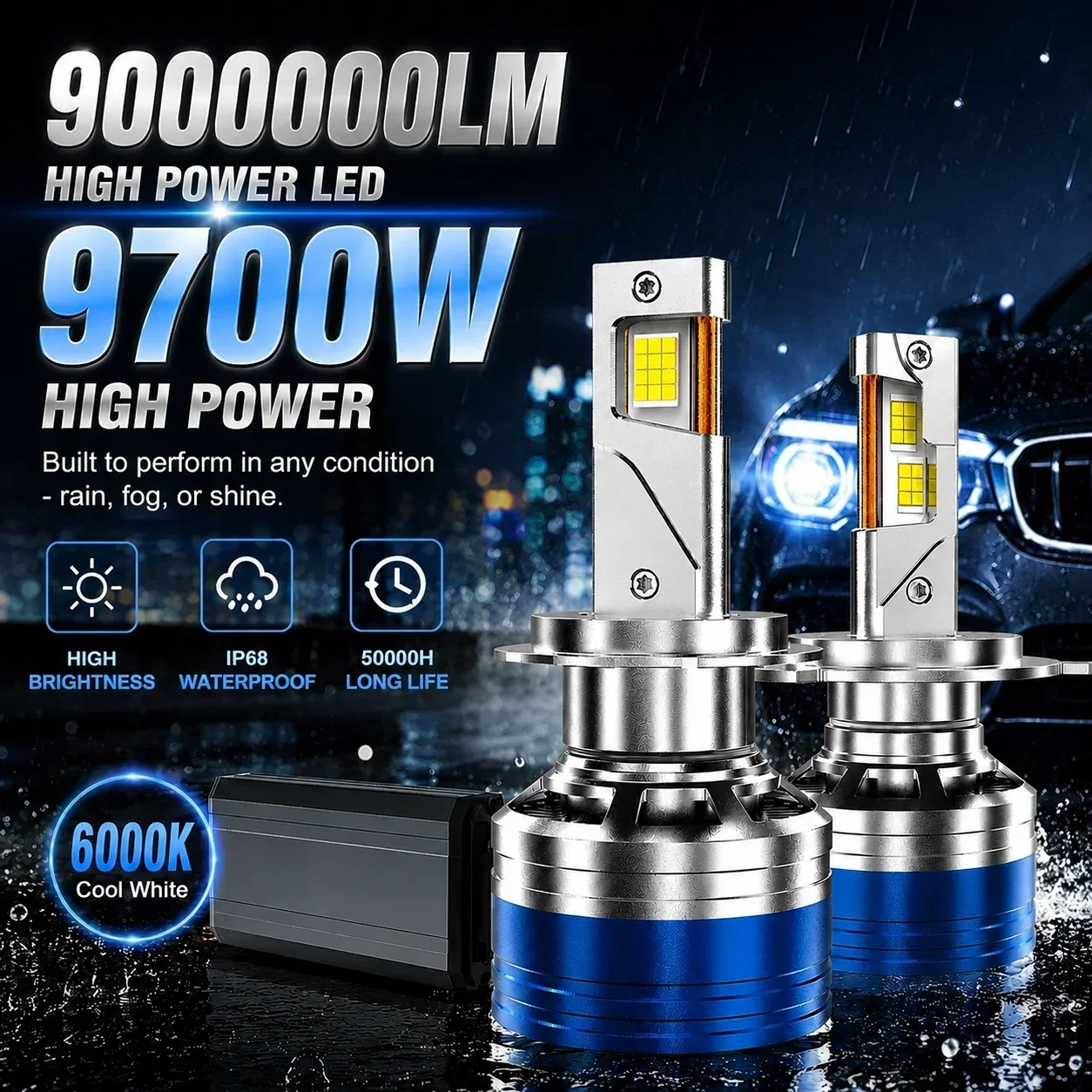 9700W 9000000LM H7 H4 H11 Led Headlight High Power 9084 CSP Canbus H1 H8 9005 HB3 9006 HB4 9012 HIR2 Turbo Lamp Car Led Headlamp
9700W 9000000LM H7 H4 H11 Led Headlight High Power 9084 CSP Canbus H1 H8 9005 HB3 9006 HB4 9012 HIR2 Turbo Lamp Car Led Headlamp