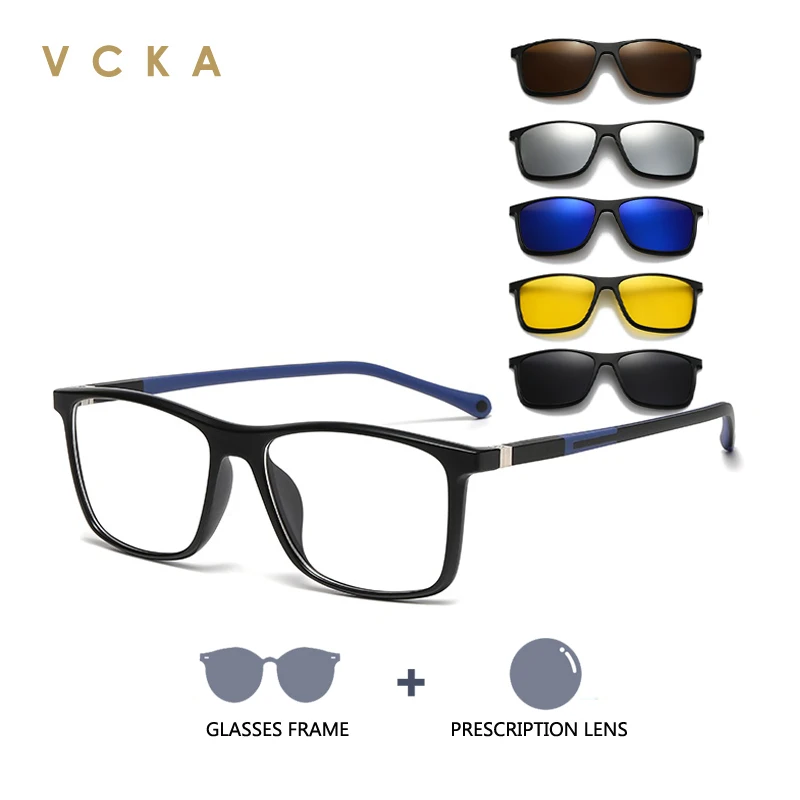 Очки VCKA Square для коррекции близорукости/дальнозоркости/прогрессивной дистопии, мужские, оптические, на заказ, 1 оправа + 5 магнитных клипсов
Очки VCKA Square для коррекции близорукости/дальнозоркости/прогрессивной дистопии, мужские, оптические, на заказ, 1 оправа + 5 магнитных клипсов