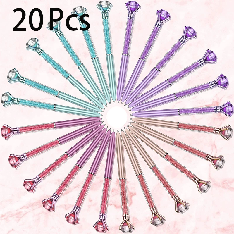 20Pcs Diamond Pens With Diamonds On Top Diamond Pens Including Black Ink Pen Refill, Diamond Top Pens For Office School Home
20Pcs Diamond Pens With Diamonds On Top Diamond Pens Including Black Ink Pen Refill, Diamond Top Pens For Office School Home