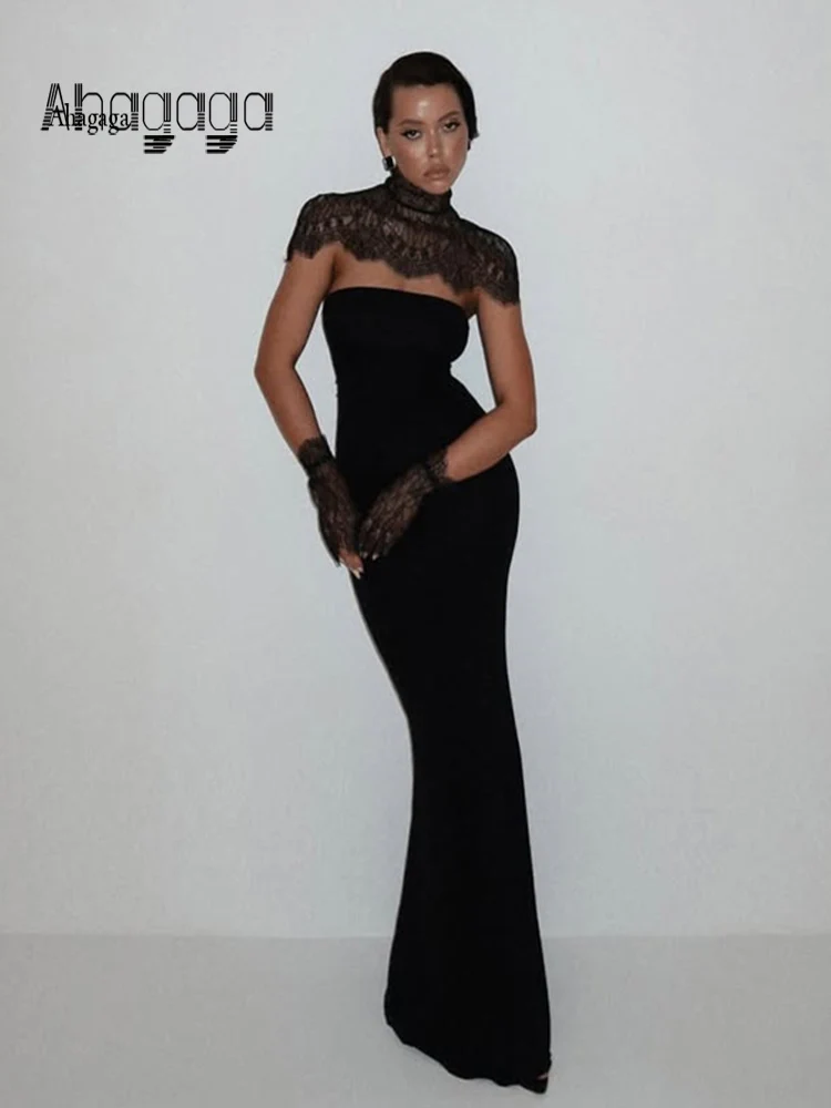 Ahagaga Sexy Women's Maxi Dresses With Lace Shawl Solid Strapless Sheath Slim Fit Fashion Gloves Summer Female Party Vestidos
Ahagaga Sexy Women's Maxi Dresses With Lace Shawl Solid Strapless Sheath Slim Fit Fashion Gloves Summer Female Party Vestidos
