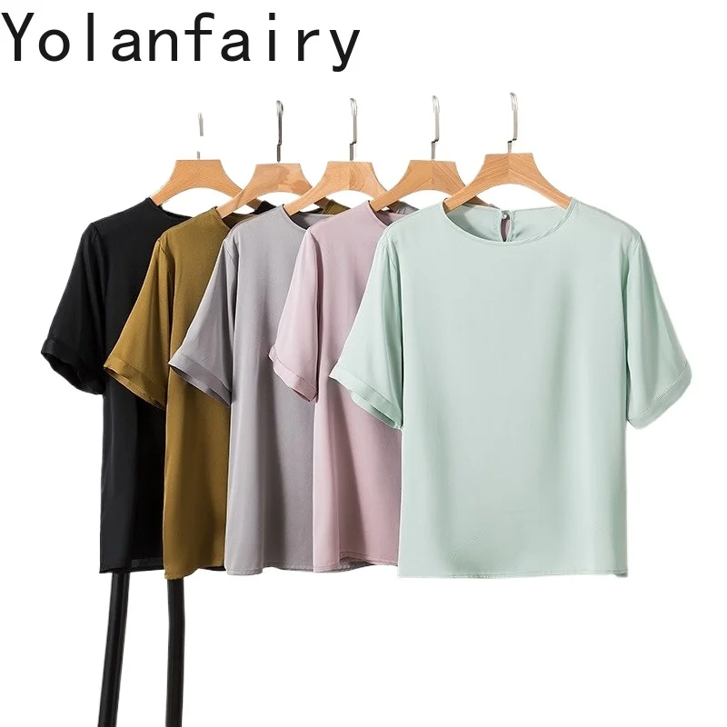 YOLANFAIRY 93%Mulberry Silk T Shirts Woman Smooth and Breathable Tee Shirt Femme Short Sleeve Tops O-neck T Shirt Summer Clothes
YOLANFAIRY 93%Mulberry Silk T Shirts Woman Smooth and Breathable Tee Shirt Femme Short Sleeve Tops O-neck T Shirt Summer Clothes