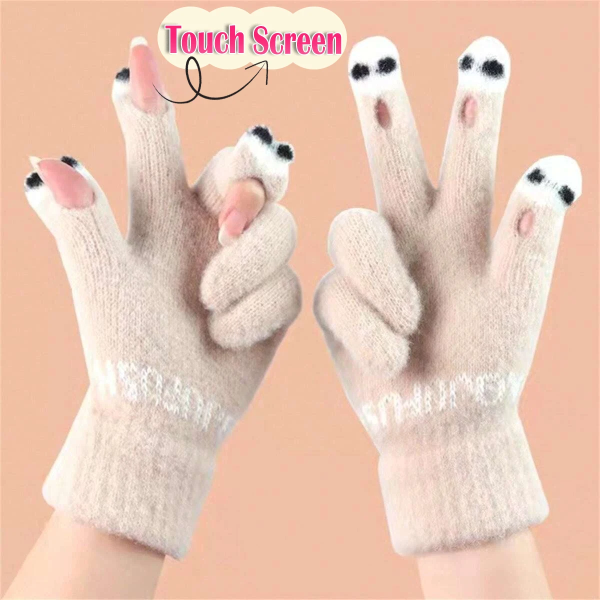 Women Cute Winter Fluffy Gloves Panda Fingertip Warm Knitted Wool Fingerless Gloves Touchscreen Phone Girls Full Finger Mittens
Women Cute Winter Fluffy Gloves Panda Fingertip Warm Knitted Wool Fingerless Gloves Touchscreen Phone Girls Full Finger Mittens