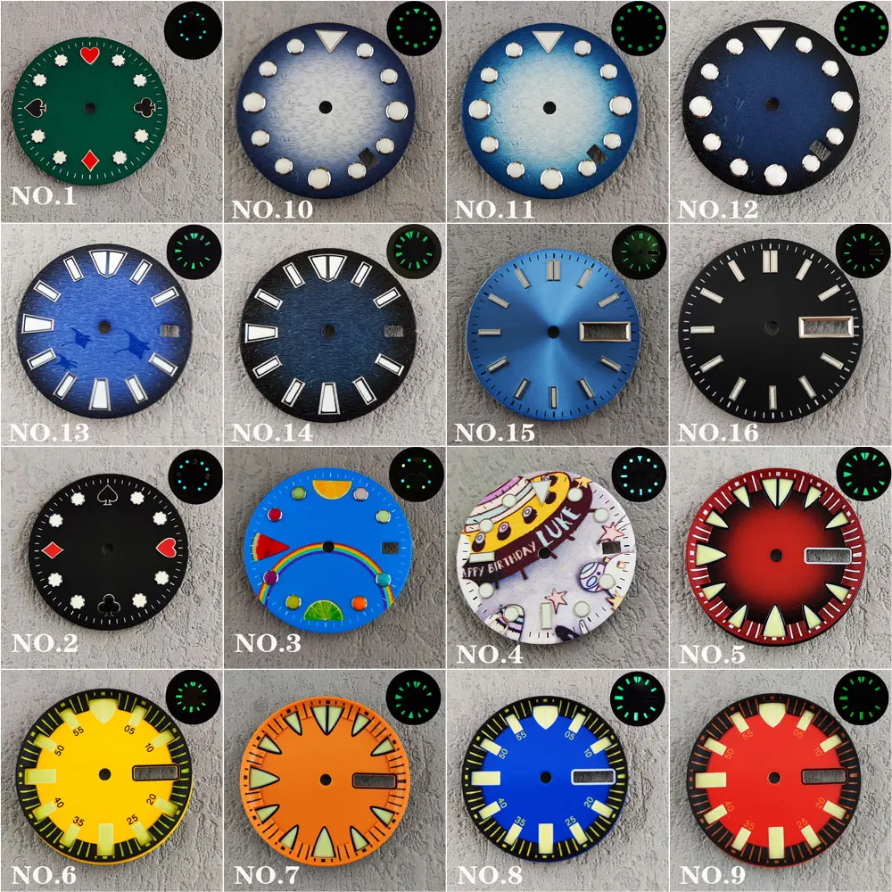 NH35 dial 28.5mm/29mm luminous lumen sterile dial suitable for NH35/36 movement men's watch accessories watch dial
NH35 dial 28.5mm/29mm luminous lumen sterile dial suitable for NH35/36 movement men's watch accessories watch dial