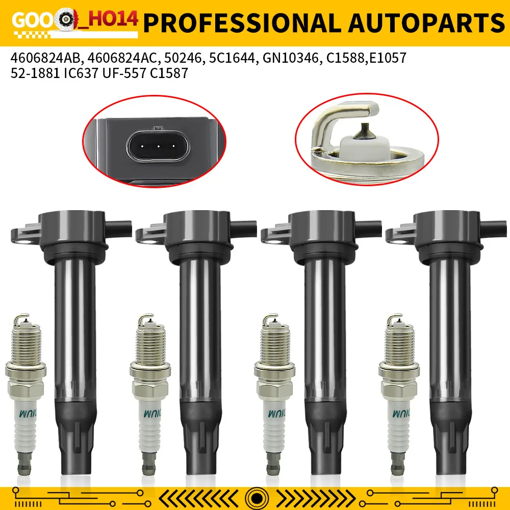 4 Ignition Coil UF557 &4 Spark Plug For 2007-2017 Jeep Compass Patriot Dodge Avenger Caliber Journey Sebring 200 2.0L 2.4L
4 Ignition Coil UF557 &4 Spark Plug For 2007-2017 Jeep Compass Patriot Dodge Avenger Caliber Journey Sebring 200 2.0L 2.4L