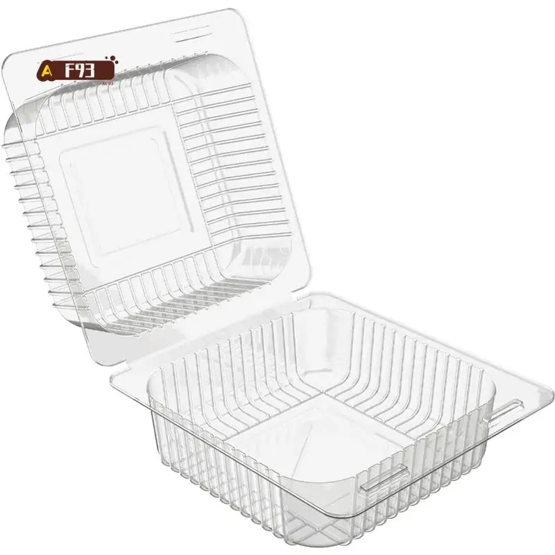 AF93-100 Count Clear Plastic Hinged Clamshell Takeout Tray Food Clamshell Containers For Dessert, Cakes, Cookies, Salads
AF93-100 Count Clear Plastic Hinged Clamshell Takeout Tray Food Clamshell Containers For Dessert, Cakes, Cookies, Salads