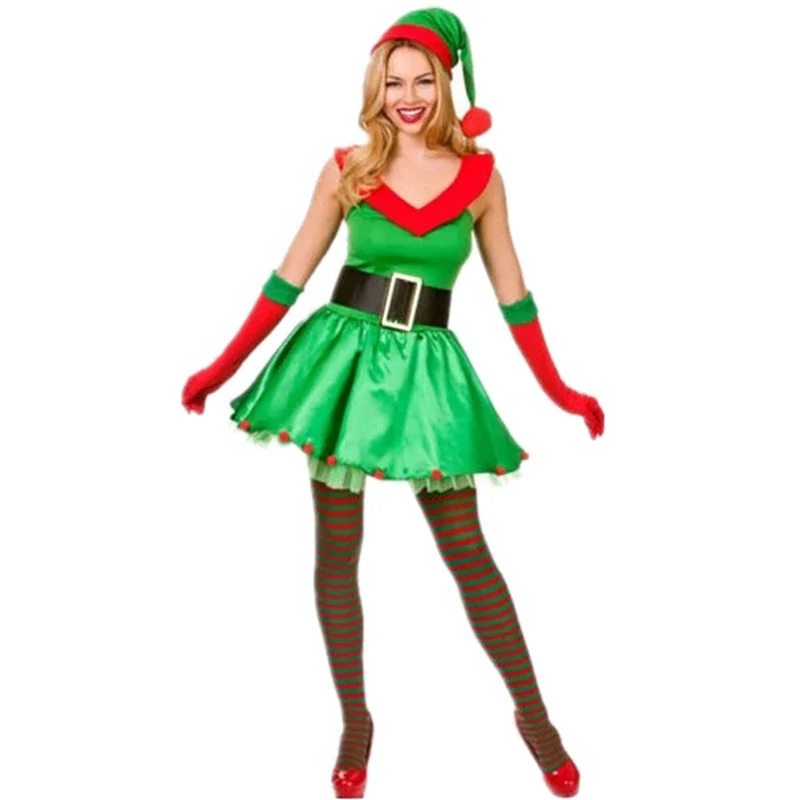 XMAS Dress Women Christmas Costume For Adult Christmas Green Elf Costume Santa Claus Dress
XMAS Dress Women Christmas Costume For Adult Christmas Green Elf Costume Santa Claus Dress