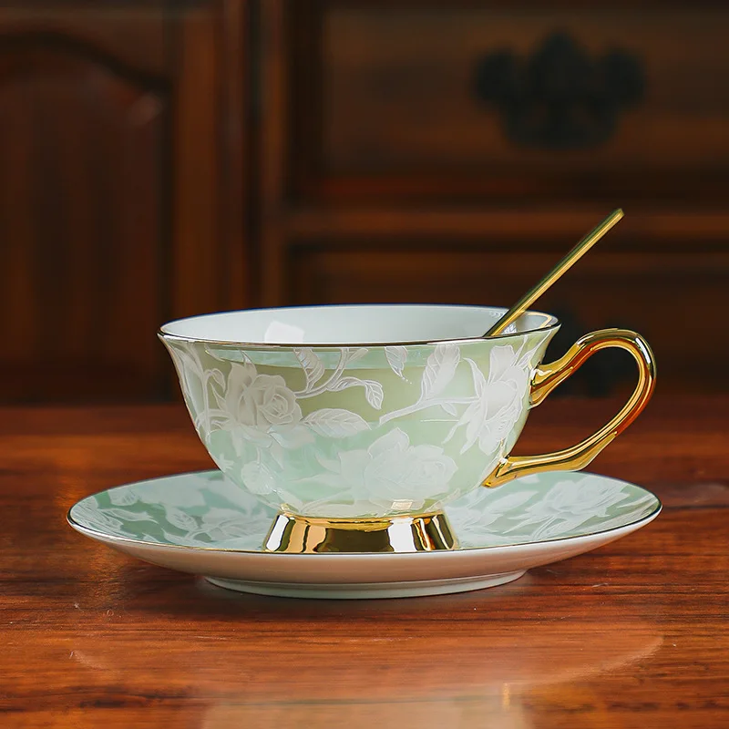 PYH relief flower ceramic bone china coffee cup saucer set retro afternoon tea set tea cup gift box set
PYH relief flower ceramic bone china coffee cup saucer set retro afternoon tea set tea cup gift box set