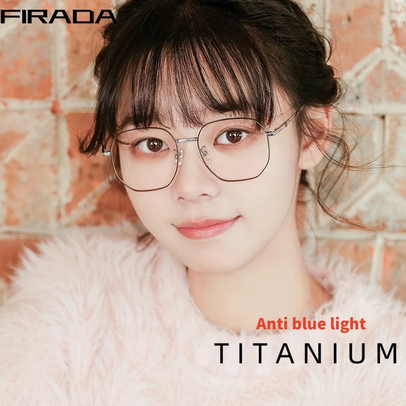 FIRADA Fashion Anti Blue Light Eyewear Retro Comfortable Titanium Eyeglasses Optical Prescription Glasses Frame Men Women 92443Y
FIRADA Fashion Anti Blue Light Eyewear Retro Comfortable Titanium Eyeglasses Optical Prescription Glasses Frame Men Women 92443Y
