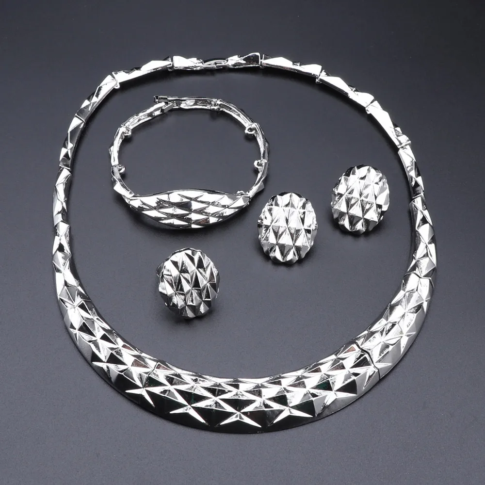 Women's Wedding Party Necklace Earrings Bracelet Ring Silver Gold Color Italian Bridal Accessories Jewelry Set
Women's Wedding Party Necklace Earrings Bracelet Ring Silver Gold Color Italian Bridal Accessories Jewelry Set