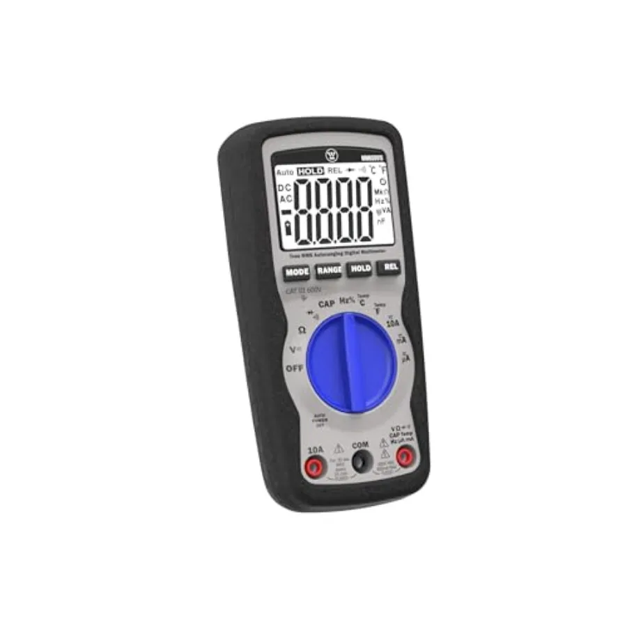 True RMS Auto-Ranging Mutimeter with arge and Reative Mode; Measures Votage Current Resistance Capacitance Frequency Temperatur
True RMS Auto-Ranging Mutimeter with arge and Reative Mode; Measures Votage Current Resistance Capacitance Frequency Temperatur