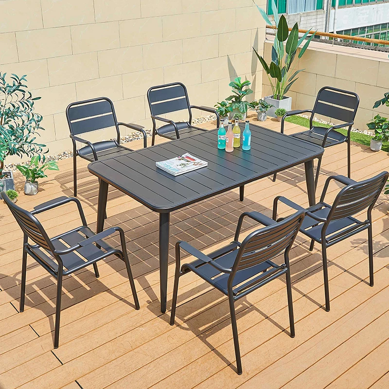 Nordic outdoor dining table and chair combination aluminum alloy preservative coffee milk tea dessert shop outdoor
Nordic outdoor dining table and chair combination aluminum alloy preservative coffee milk tea dessert shop outdoor