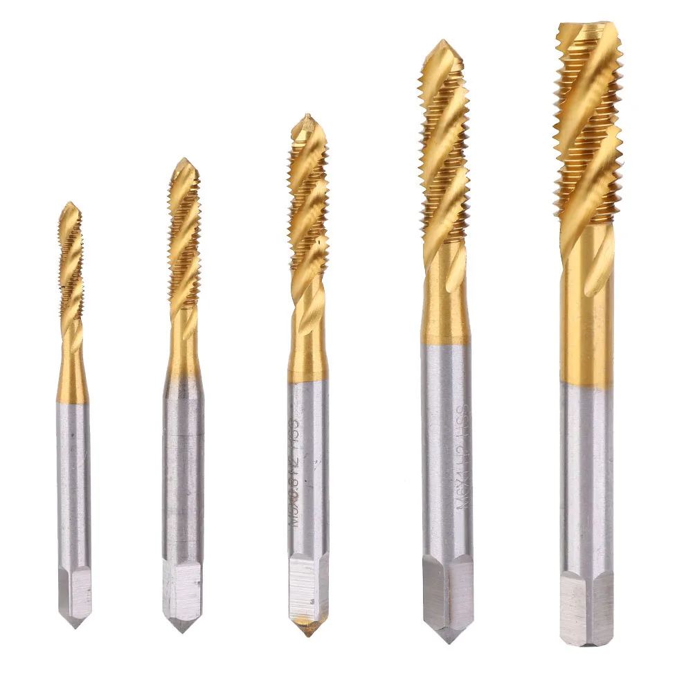 Spiral Screw Tap Titanium Plated HSS Spiral Tapping Flute Screw Tap Bits M3-M8 Kit Flute Tap Screw Tap Spiral Tap Bit Spiral Tap
Spiral Screw Tap Titanium Plated HSS Spiral Tapping Flute Screw Tap Bits M3-M8 Kit Flute Tap Screw Tap Spiral Tap Bit Spiral Tap