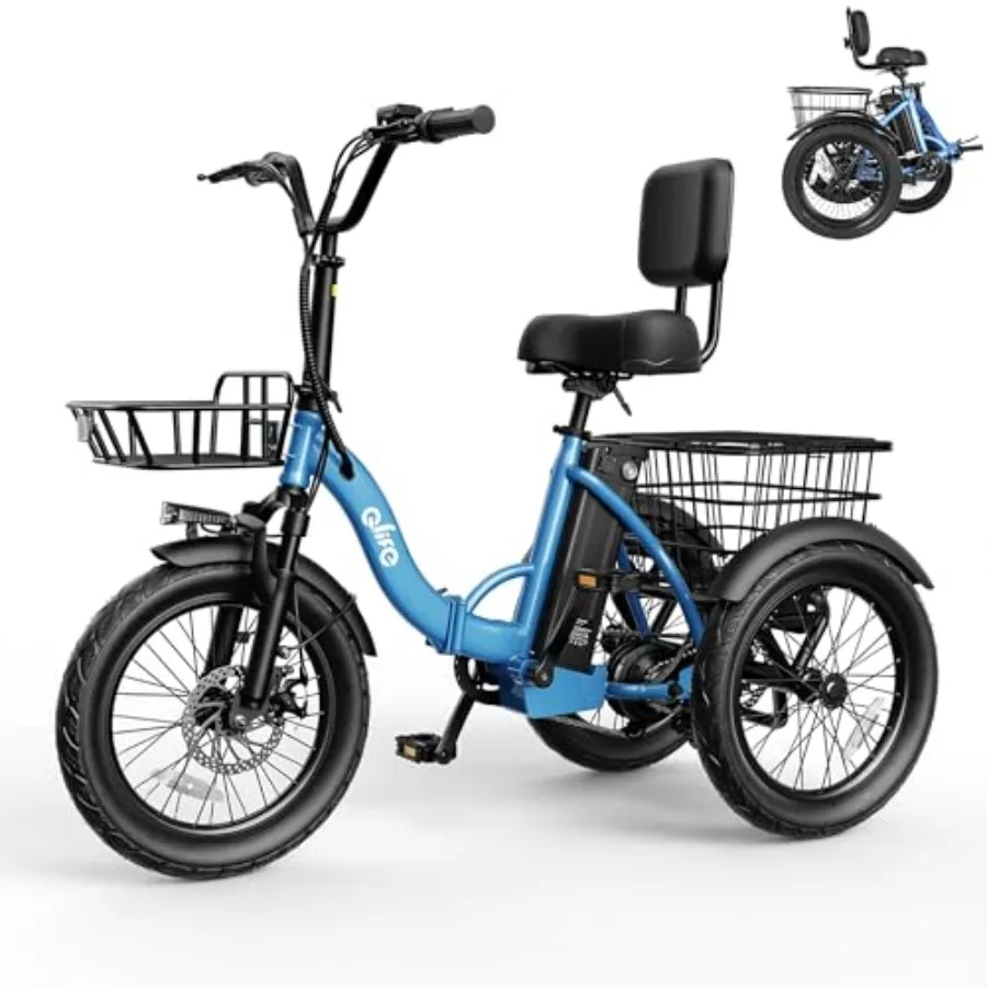 Adults' 3-wheel electric bicycle with 1200W brushless motor, folding trike design, 48V10.4Ah removable battery, 18-inch tires,
Adults' 3-wheel electric bicycle with 1200W brushless motor, folding trike design, 48V10.4Ah removable battery, 18-inch tires,
