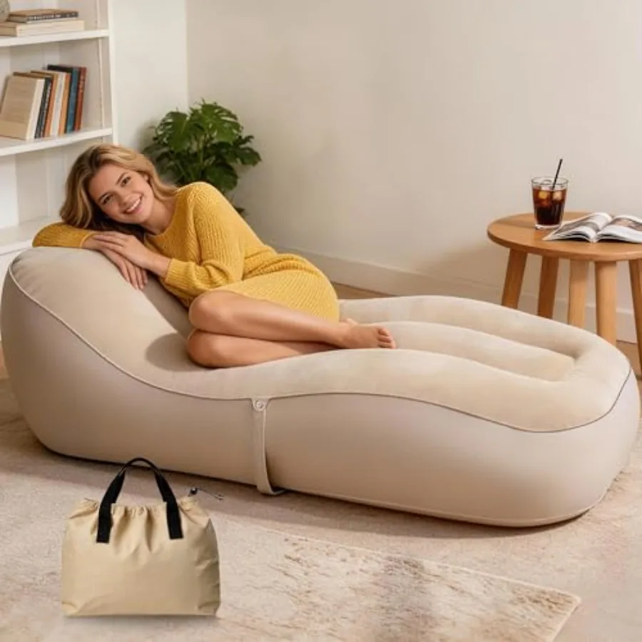 Inflatable Couch for Camping, Blow-Up Couch for Adults with Storage Bag, Heavy Duty Flocked Inflatable Sofa Bed Indoor, Portabl
Inflatable Couch for Camping, Blow-Up Couch for Adults with Storage Bag, Heavy Duty Flocked Inflatable Sofa Bed Indoor, Portabl