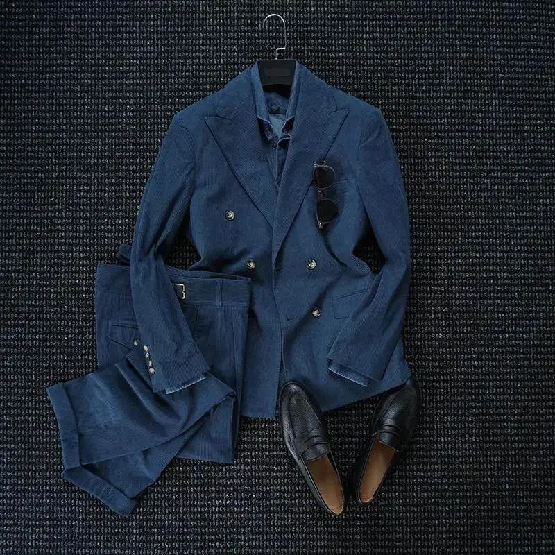 Gentleman's Vintage Corduroy Double-breasted Corduroy Neck Suit Men's Business Casual Gentleman Blazer
Gentleman's Vintage Corduroy Double-breasted Corduroy Neck Suit Men's Business Casual Gentleman Blazer