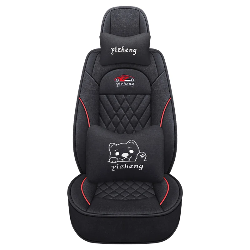 Front single-seat linen car seat covers, cartoon headrests and lumbar supports, universal style, suitable for most models
Front single-seat linen car seat covers, cartoon headrests and lumbar supports, universal style, suitable for most models