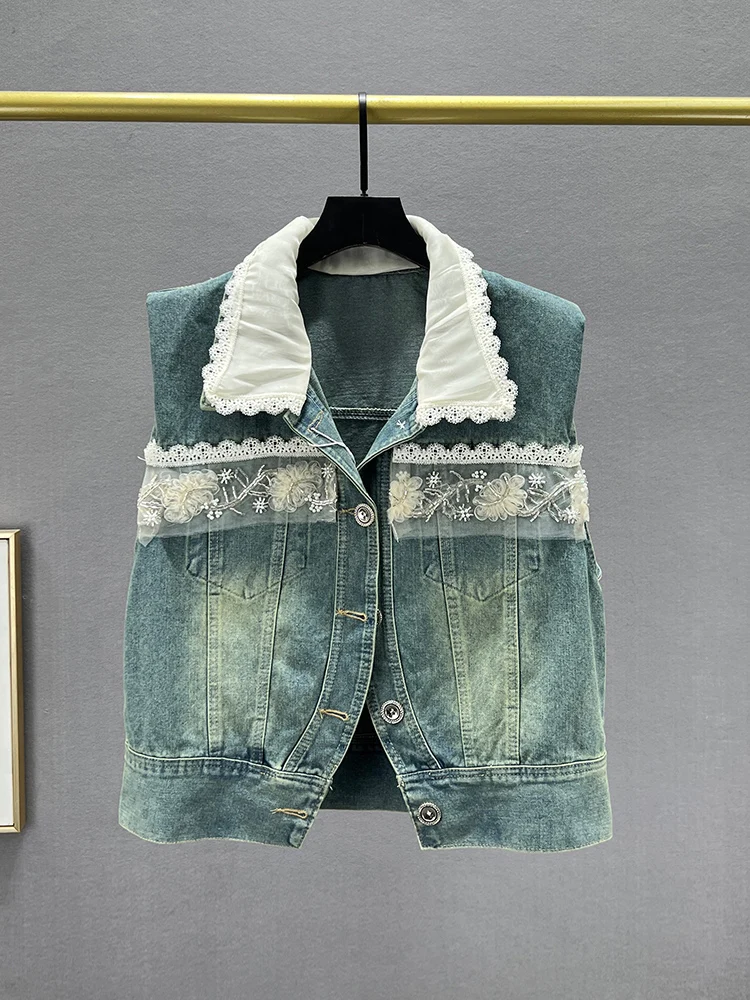 Trendy Svel Denim Vest Outerwear Women's Loose Fit Spring New Sle Small Size Patchwork Slimming Versatile Top
Trendy Svel Denim Vest Outerwear Women's Loose Fit Spring New Sle Small Size Patchwork Slimming Versatile Top