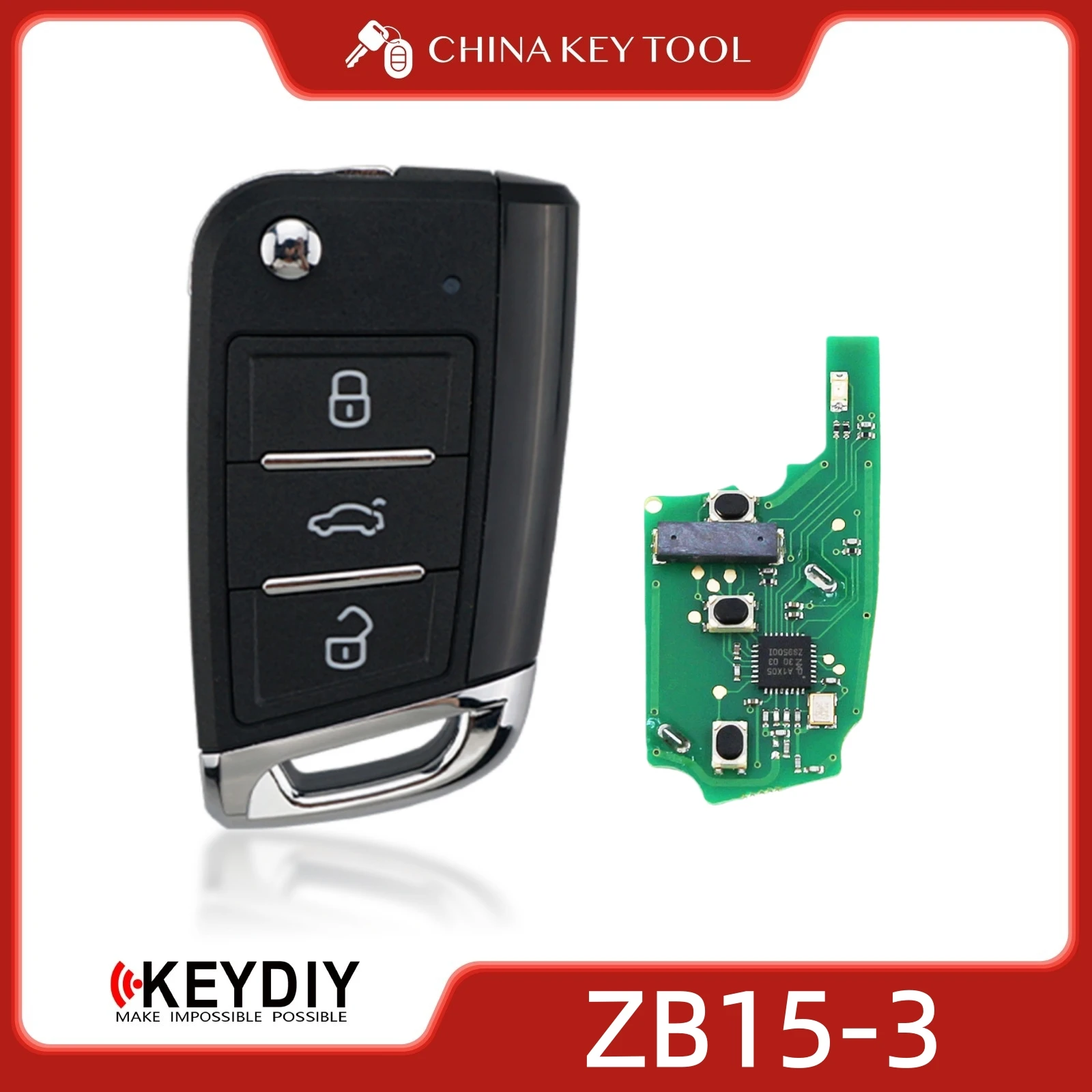 KEYDIY KD ZB15-3 Universal Smart Flip Remote Key 3 Buttons Compatible with VW Type
KEYDIY KD ZB15-3 Universal Smart Flip Remote Key 3 Buttons Compatible with VW Type