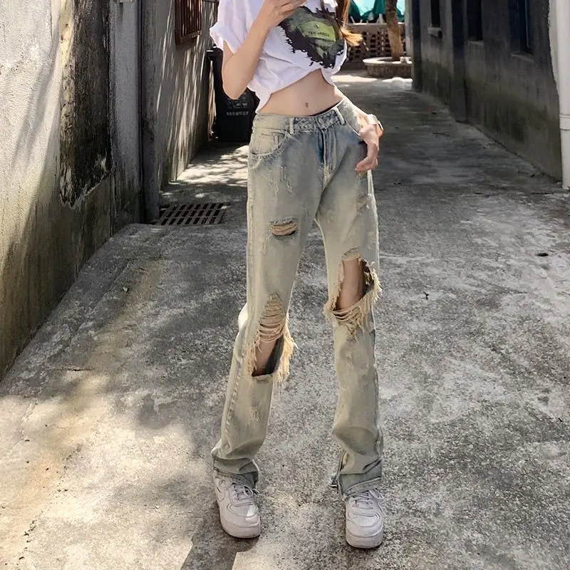 New Flared Ripped Jeans Women High Waist Loose Wide Leg Trousers Fashion Casual Slim Fit All Match (18 words)
New Flared Ripped Jeans Women High Waist Loose Wide Leg Trousers Fashion Casual Slim Fit All Match (18 words)