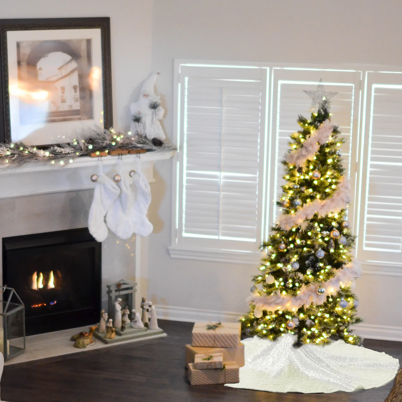 Sequined Tree Skirt Festival Cushion Traditional Decorative Xmas Trees Sequins Pad Mat Christmas Skirts 
Sequined Tree Skirt Festival Cushion Traditional Decorative Xmas Trees Sequins Pad Mat Christmas Skirts