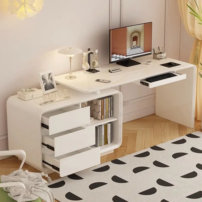 French cream style computer desktop table household desk bookcase integrated table study light luxury modern corner desk
French cream style computer desktop table household desk bookcase integrated table study light luxury modern corner desk