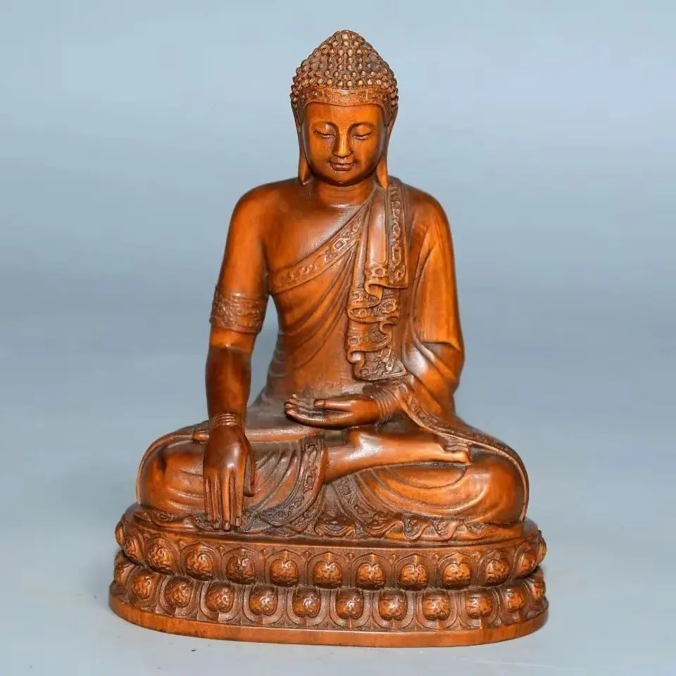 4"Tibetan Temple Collection Old Boxwood Shakyamuni Sitting Buddha Lotus Buddha Terrace Worship Hall Town house
4"Tibetan Temple Collection Old Boxwood Shakyamuni Sitting Buddha Lotus Buddha Terrace Worship Hall Town house