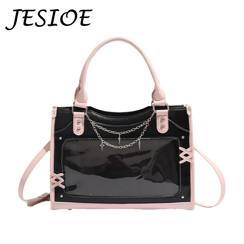 Милая сумка для девочек, прозрачная сумка-мессенджер, женская модная сумка через плечо с цепочкой, женская сумка-тоут с дисплеем «сделай сам», сумка в стиле Лолита
Милая сумка для девочек, прозрачная сумка-мессенджер, женская модная сумка через плечо с цепочкой, женская сумка-тоут с дисплеем «сделай сам», сумка в стиле Лолита