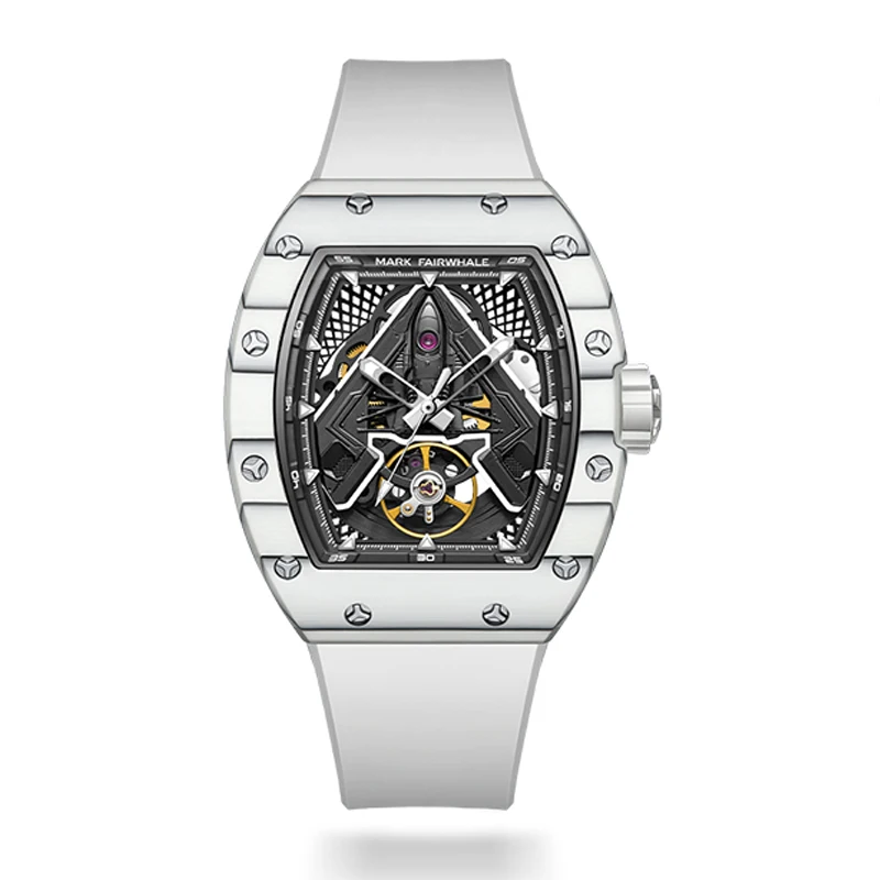 Mark Fairwhale Men Automatic Watch 43mm*51mm Tonneau Mechanical Wristwatch Carbon Fiber Case Lume Bezel Skeleton Dial
Mark Fairwhale Men Automatic Watch 43mm*51mm Tonneau Mechanical Wristwatch Carbon Fiber Case Lume Bezel Skeleton Dial