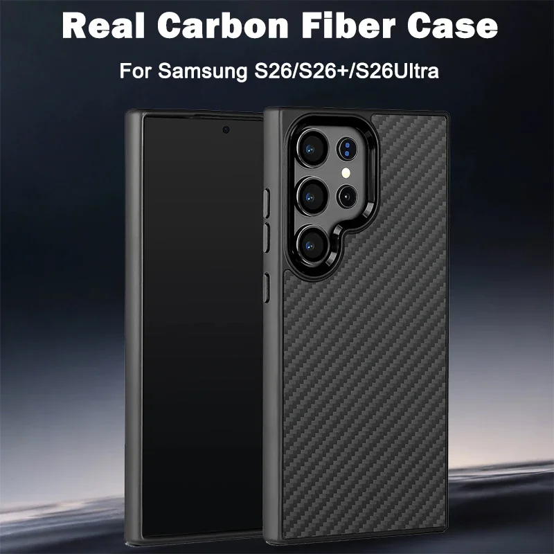 Real Carbon Fiber Magnetic Case For Samsung Galaxy S26 Ultra Plus S26+ Kevlar Aramid Fiber Cover With Magsafe Ultra thin Cases
Real Carbon Fiber Magnetic Case For Samsung Galaxy S26 Ultra Plus S26+ Kevlar Aramid Fiber Cover With Magsafe Ultra thin Cases