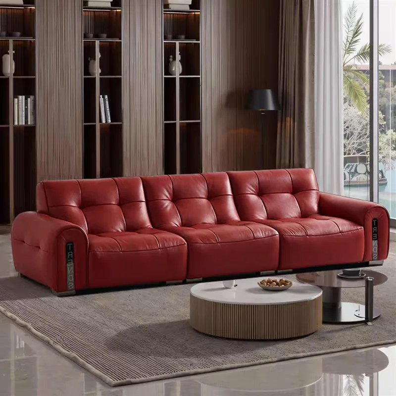 Italian minimalist designer Angolan leather sofa top layer cowhide three-person sofa
Italian minimalist designer Angolan leather sofa top layer cowhide three-person sofa