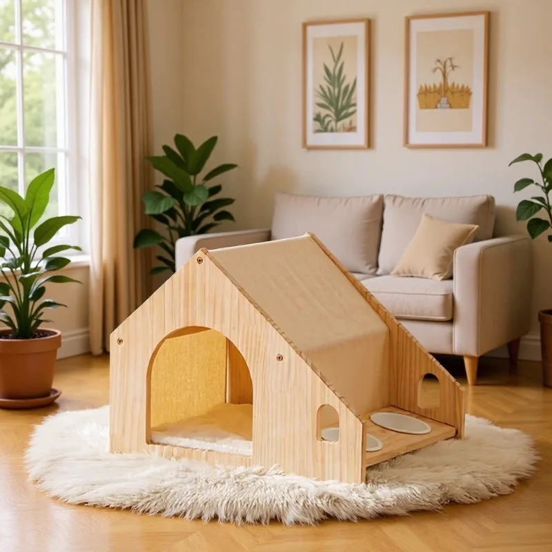 HYS solid wood cat kennel dog kennel wooden cat house dog house four seasons universal pet dog house small semi enclosed cat
HYS solid wood cat kennel dog kennel wooden cat house dog house four seasons universal pet dog house small semi enclosed cat