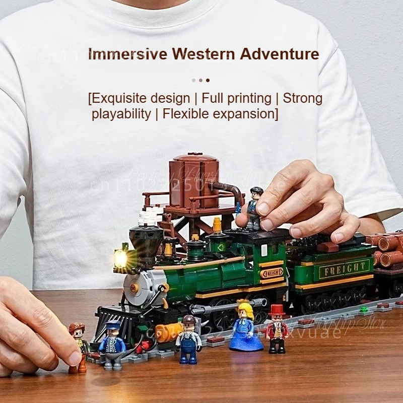 Western Series of Building Blocks Western Freight Trainmaster Assembly Lighting Model Toys with Track Collection Children Gifts
Western Series of Building Blocks Western Freight Trainmaster Assembly Lighting Model Toys with Track Collection Children Gifts
