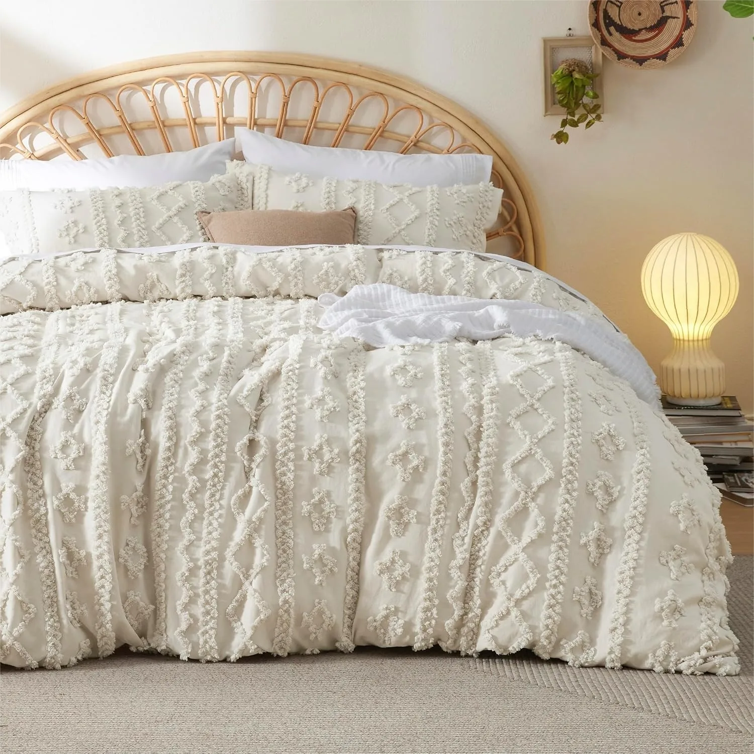 Boho Twin Duvet Cover Set with Geometric Embroidery, Soft Microfiber Comforter Cover, Machine Washable Bedding, Beige
Boho Twin Duvet Cover Set with Geometric Embroidery, Soft Microfiber Comforter Cover, Machine Washable Bedding, Beige