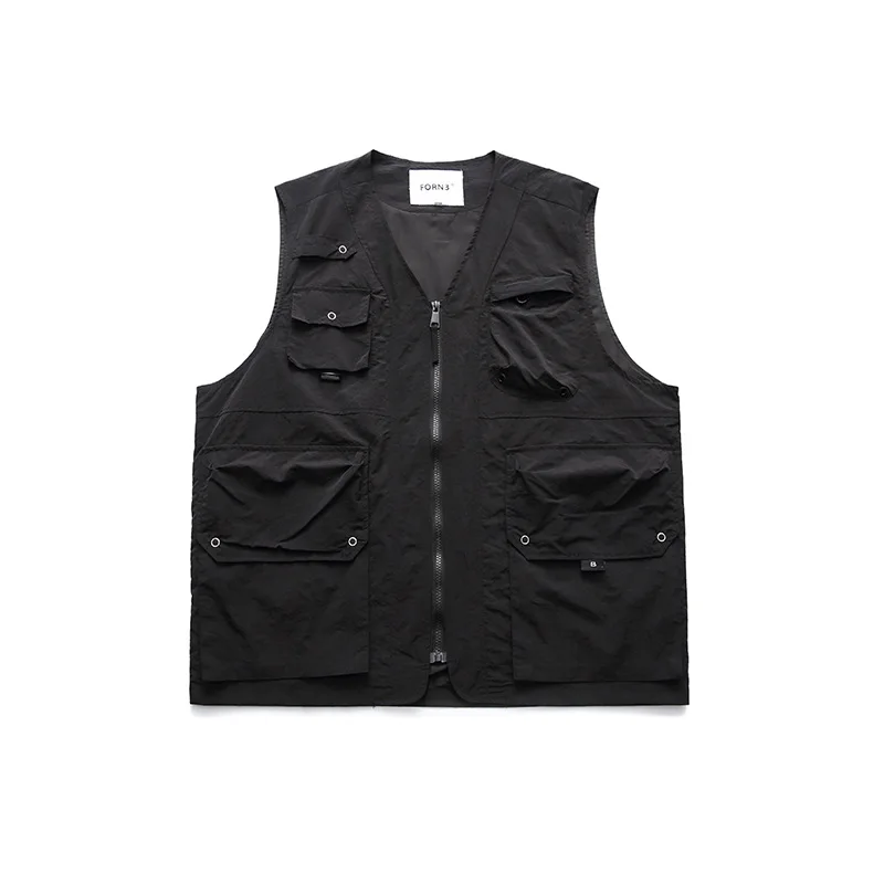 Spring and summer solid color multi-pocket collarless workwear vest Japanese retro loose sleeveless tops for men
Spring and summer solid color multi-pocket collarless workwear vest Japanese retro loose sleeveless tops for men