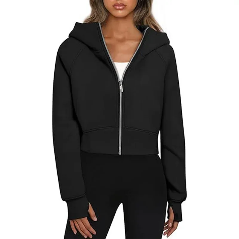 Women Casual Solid Color Short Hoodie New Autumn Winter Zipper Cardigan Hooded Sweatshirt Female Korean Thickened Warm Outerwear
Women Casual Solid Color Short Hoodie New Autumn Winter Zipper Cardigan Hooded Sweatshirt Female Korean Thickened Warm Outerwear