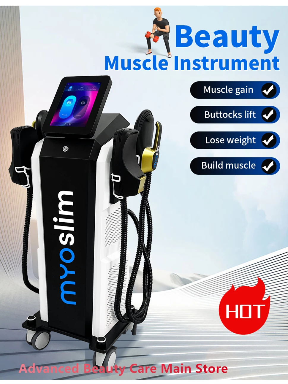 RF Lose Weight Myoslim Body Care Machine Sculpting Electromagnetic Stimulate Body Slimming Fat Reduction Muscle Builds Machine
RF Lose Weight Myoslim Body Care Machine Sculpting Electromagnetic Stimulate Body Slimming Fat Reduction Muscle Builds Machine